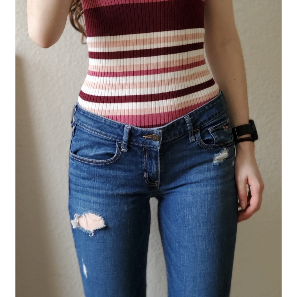 Hollister Distressed Blue Skinny Jeans